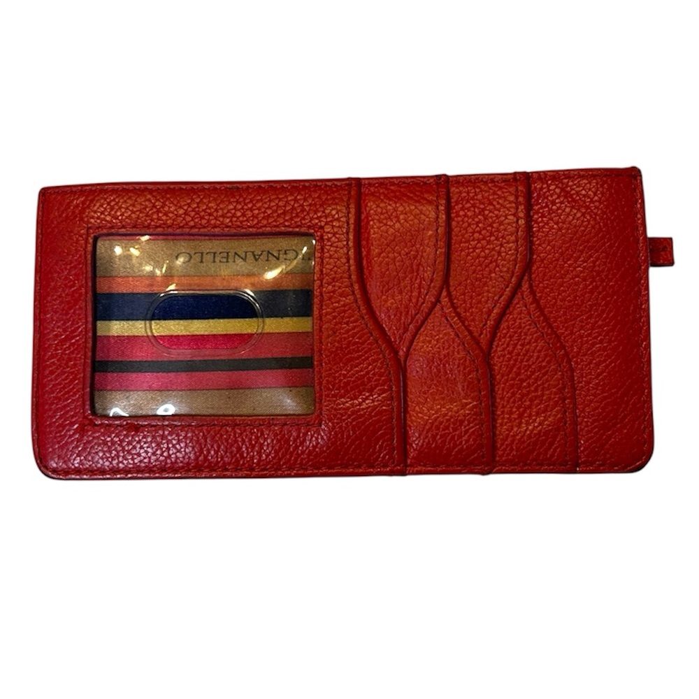 Tignanello Red Leather Wallet with ID Window